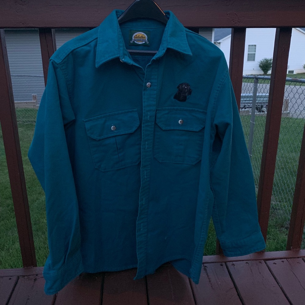 Cabelas Teal Heavy Shirt Jacket Size L-XL